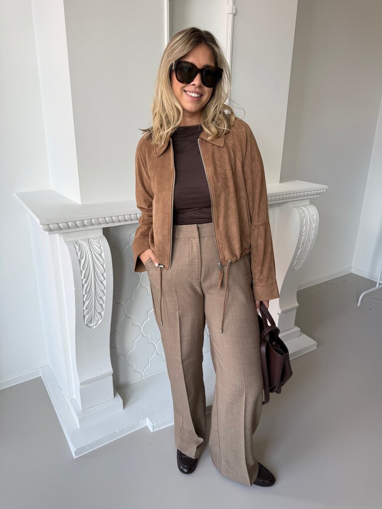 Lixa faux suede jacket camel