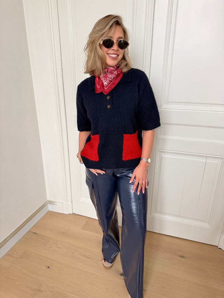 Livy knit navy/red