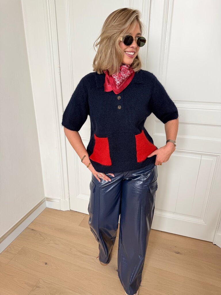 Livy knit navy/red