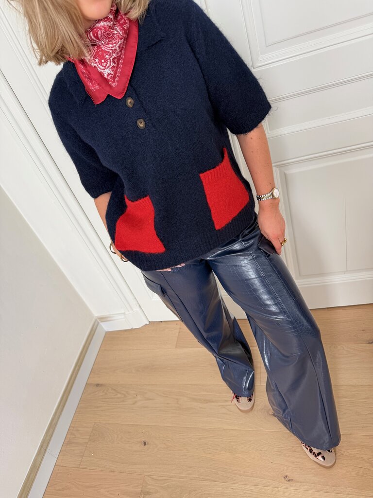 Livy knit navy/red