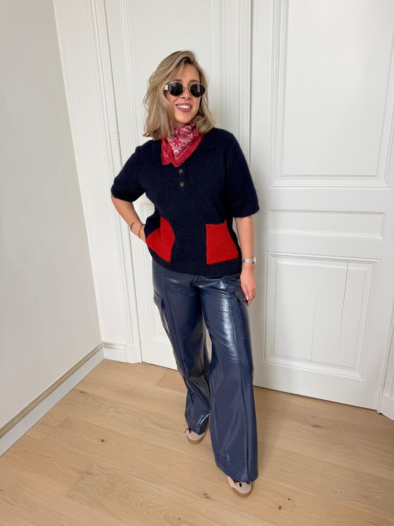 Livy knit navy/red