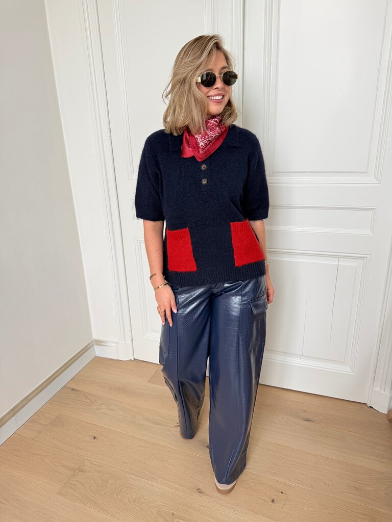 Livy knit navy/red
