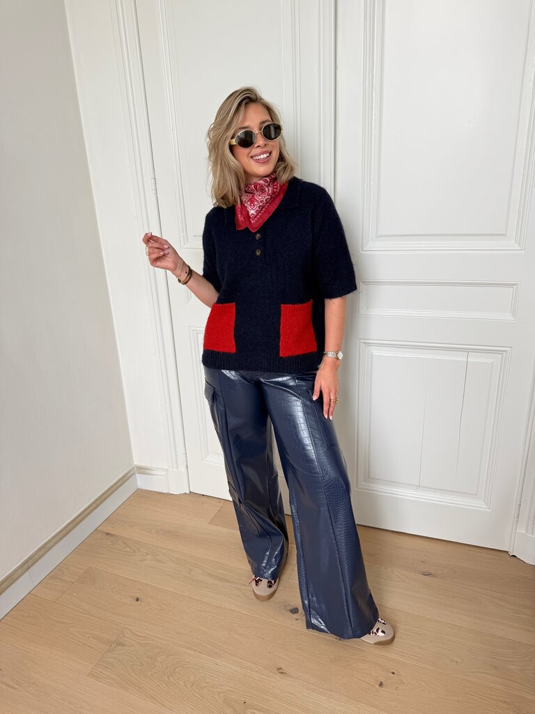 Livy knit navy/red