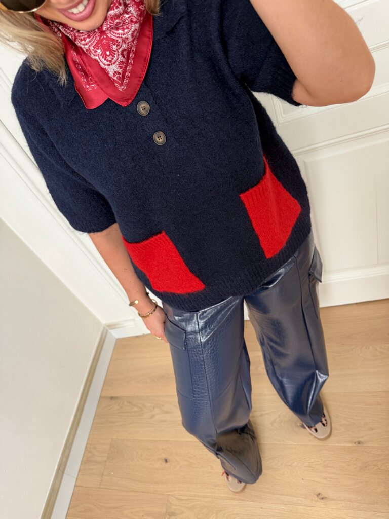 Livy knit navy/red