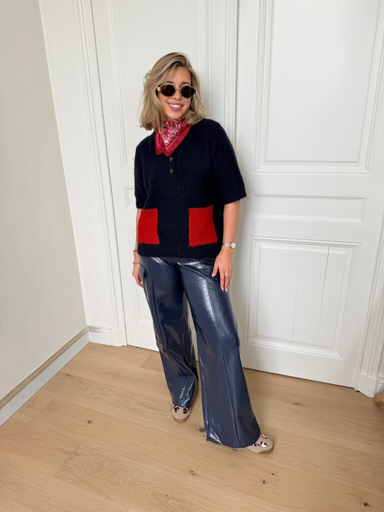 Livy knit navy/red