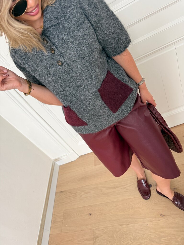 Livy knit grey/bordeaux