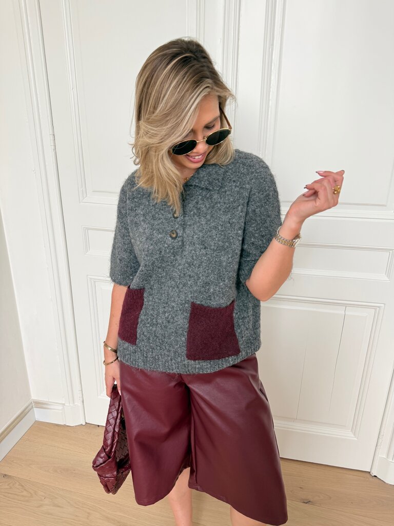 Livy knit grey/bordeaux