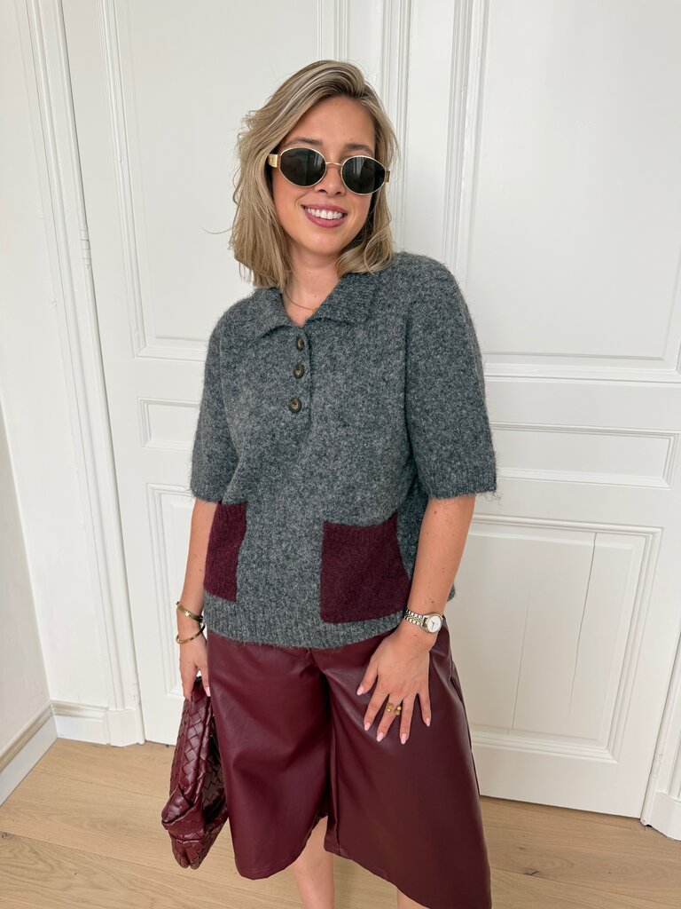 Livy knit grey/bordeaux