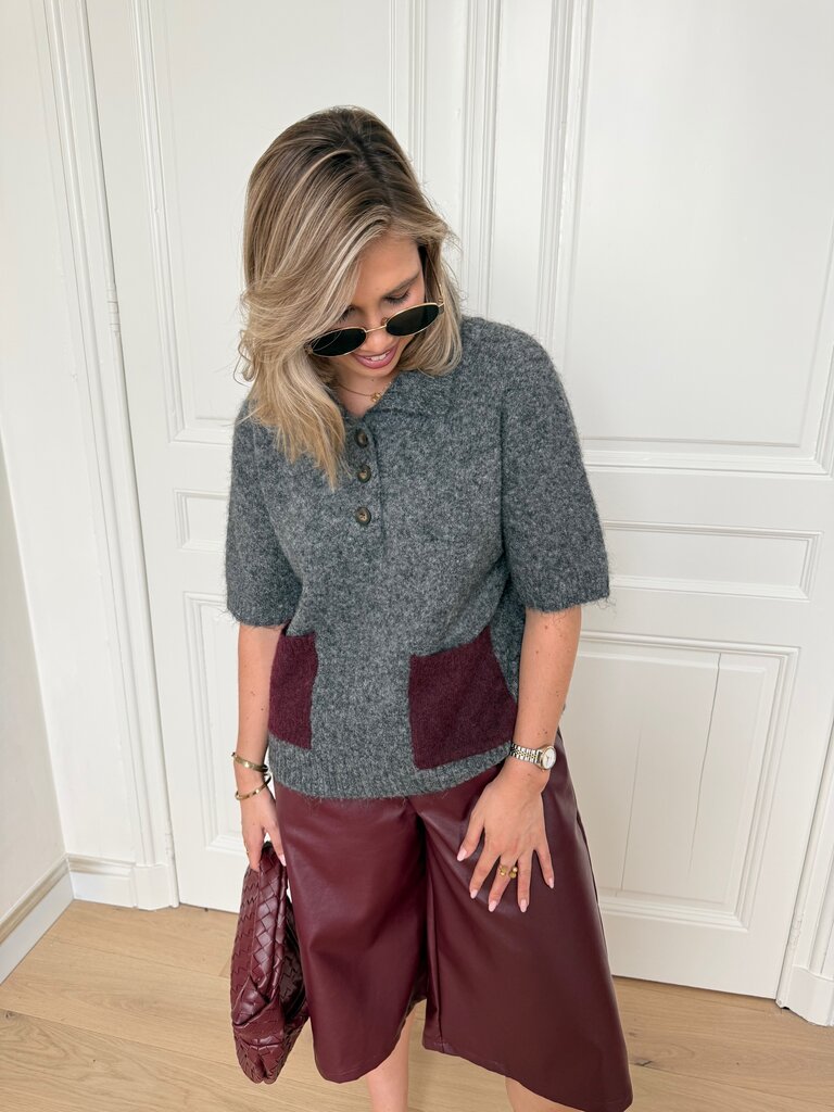 Livy knit grey/bordeaux