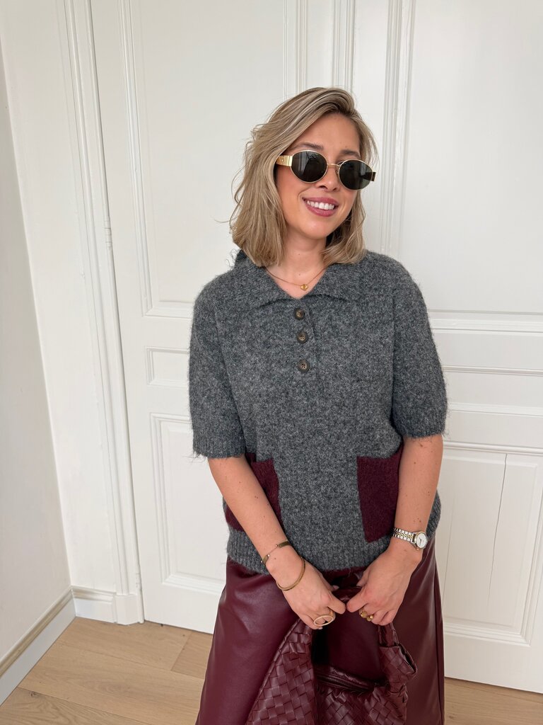 Livy knit grey/bordeaux
