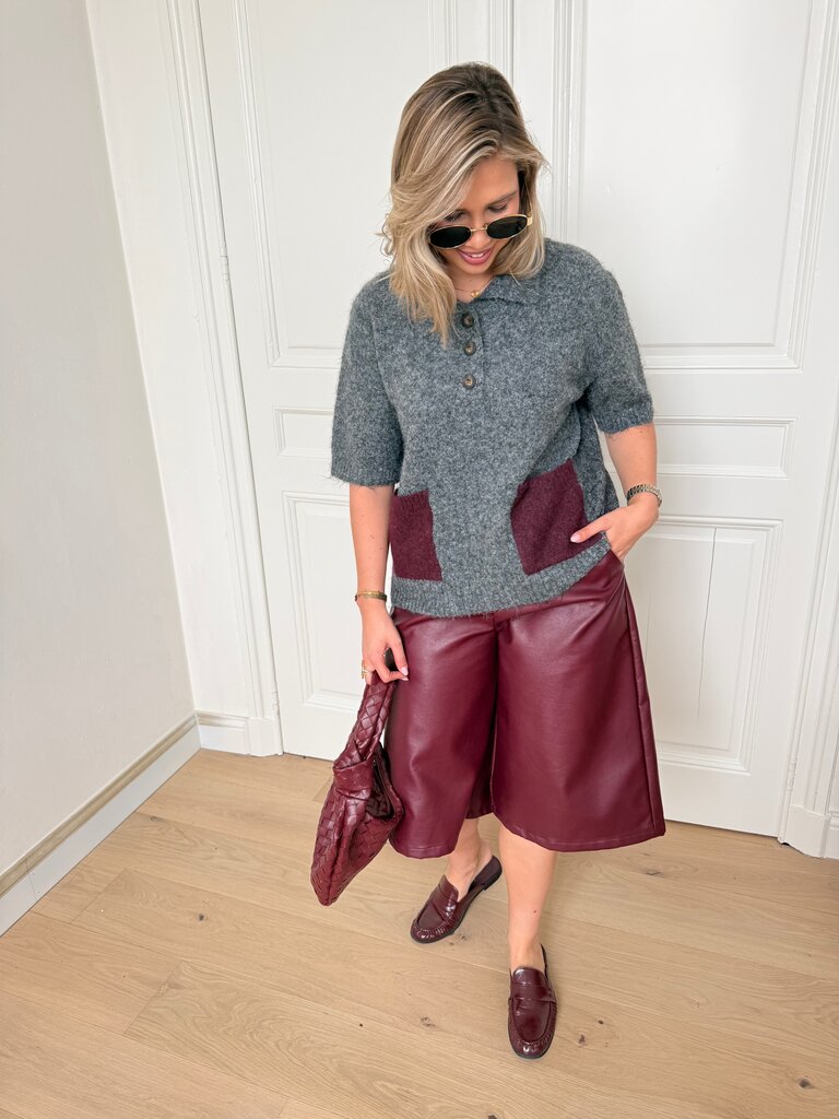 Livy knit grey/bordeaux