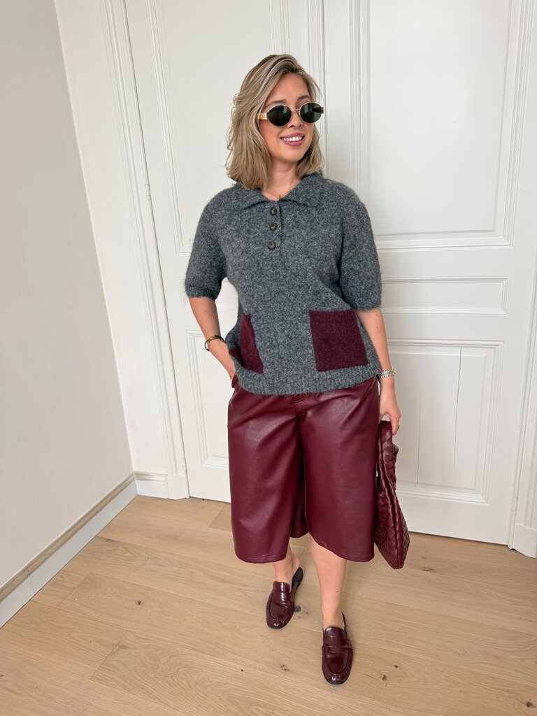 Livy knit grey/bordeaux