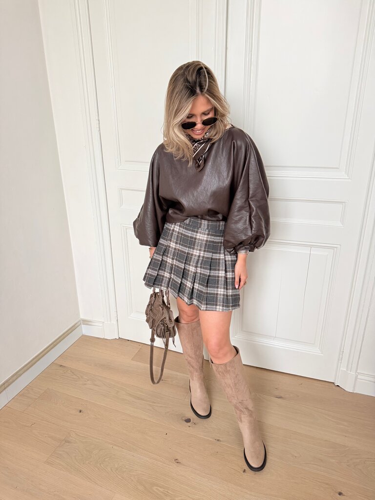 Chelsea check skort brown