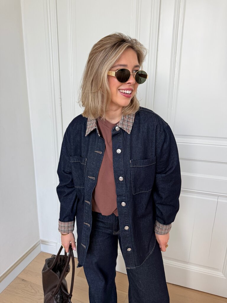 Vera check denim shirt