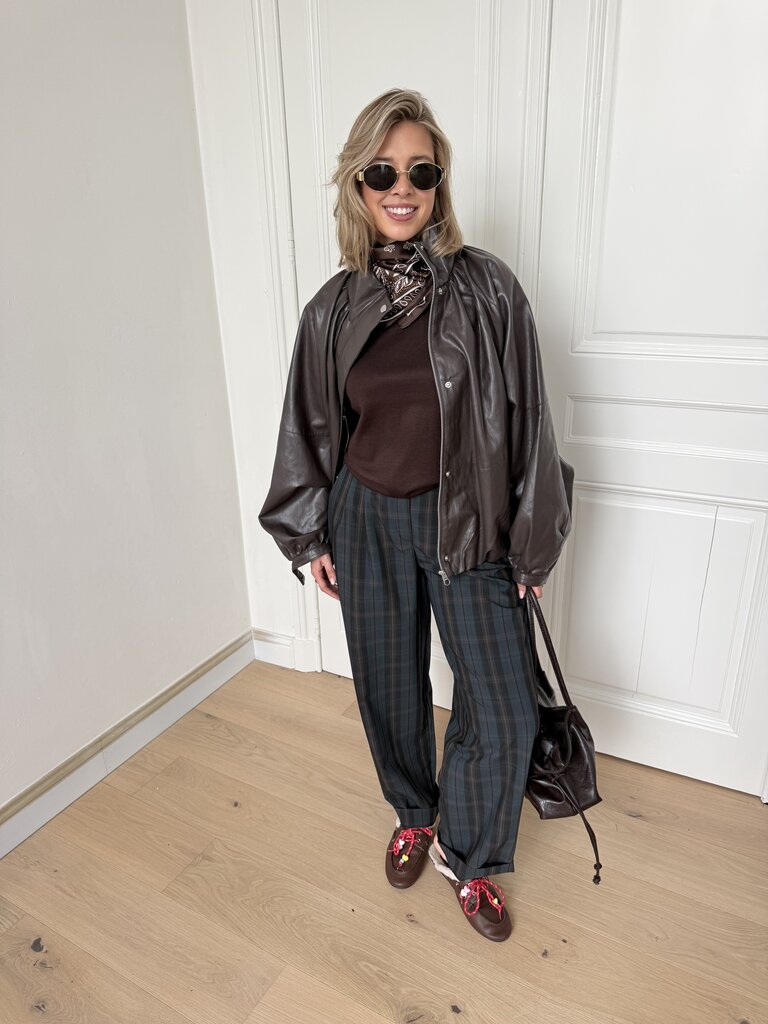 Lina faux leather jacket brown