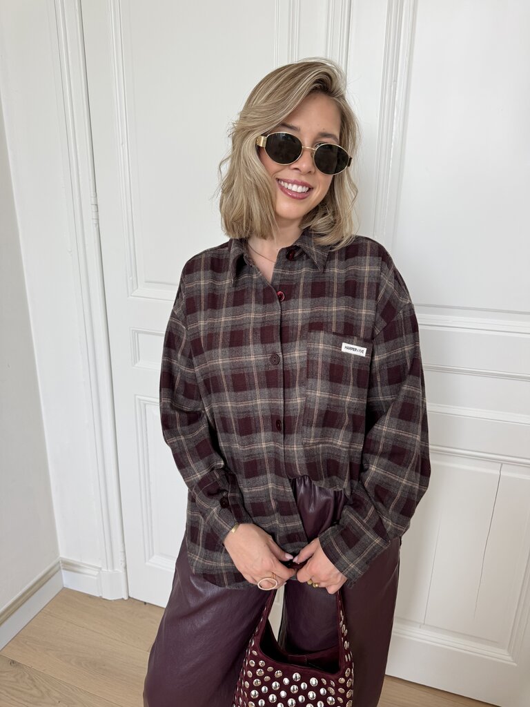 Jella shirt bordeaux/grey
