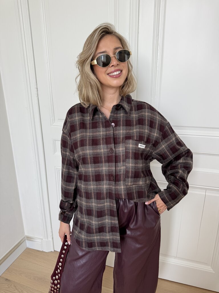 Jella shirt bordeaux/grey