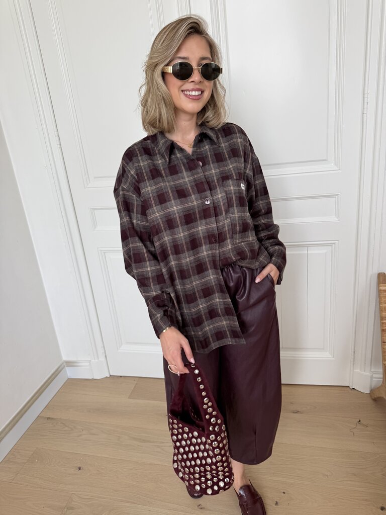 Jella shirt bordeaux/grey