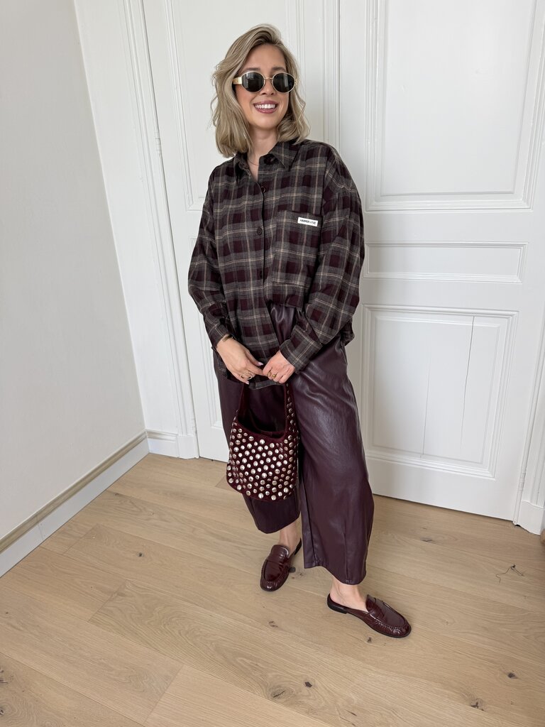 Jella shirt bordeaux/grey