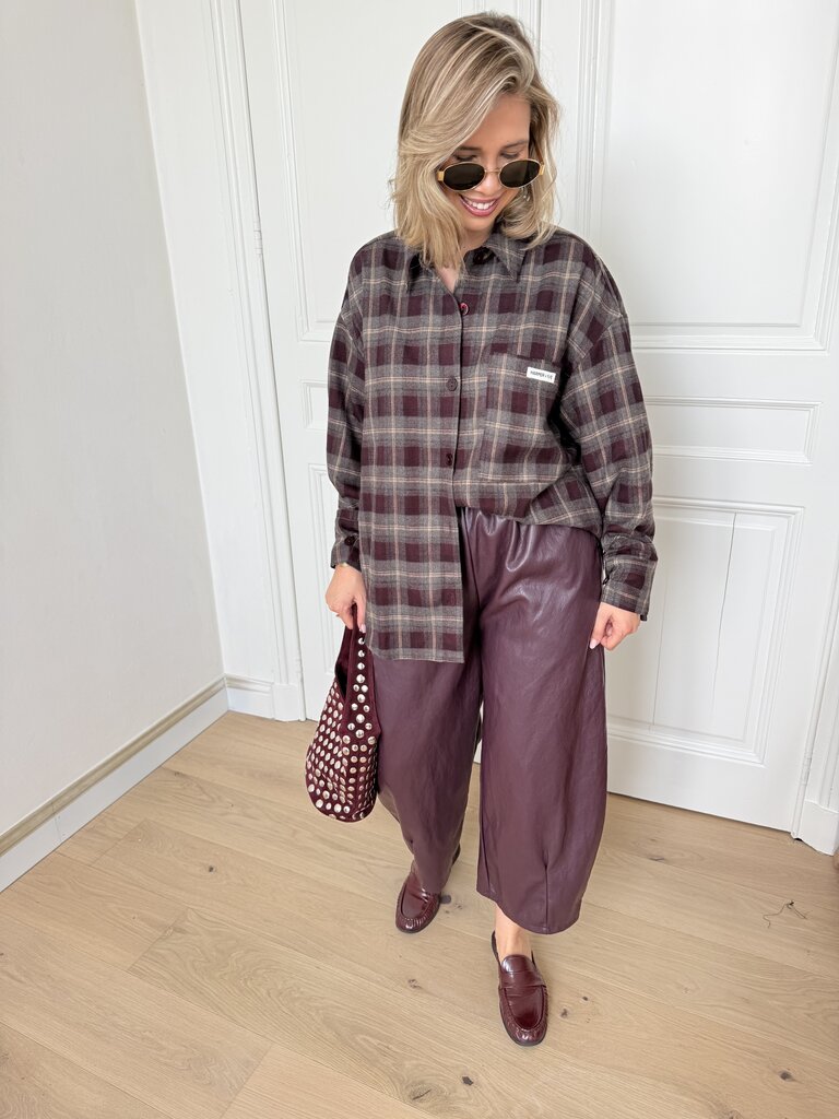 Jella shirt bordeaux/grey