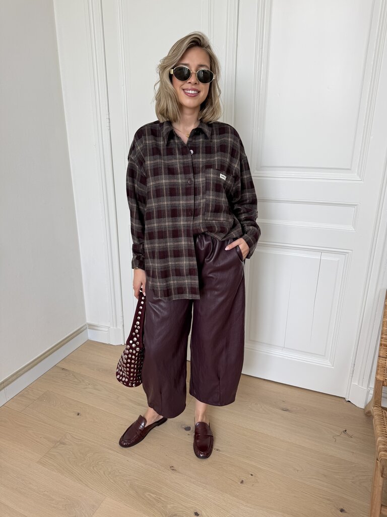 Jella shirt bordeaux/grey