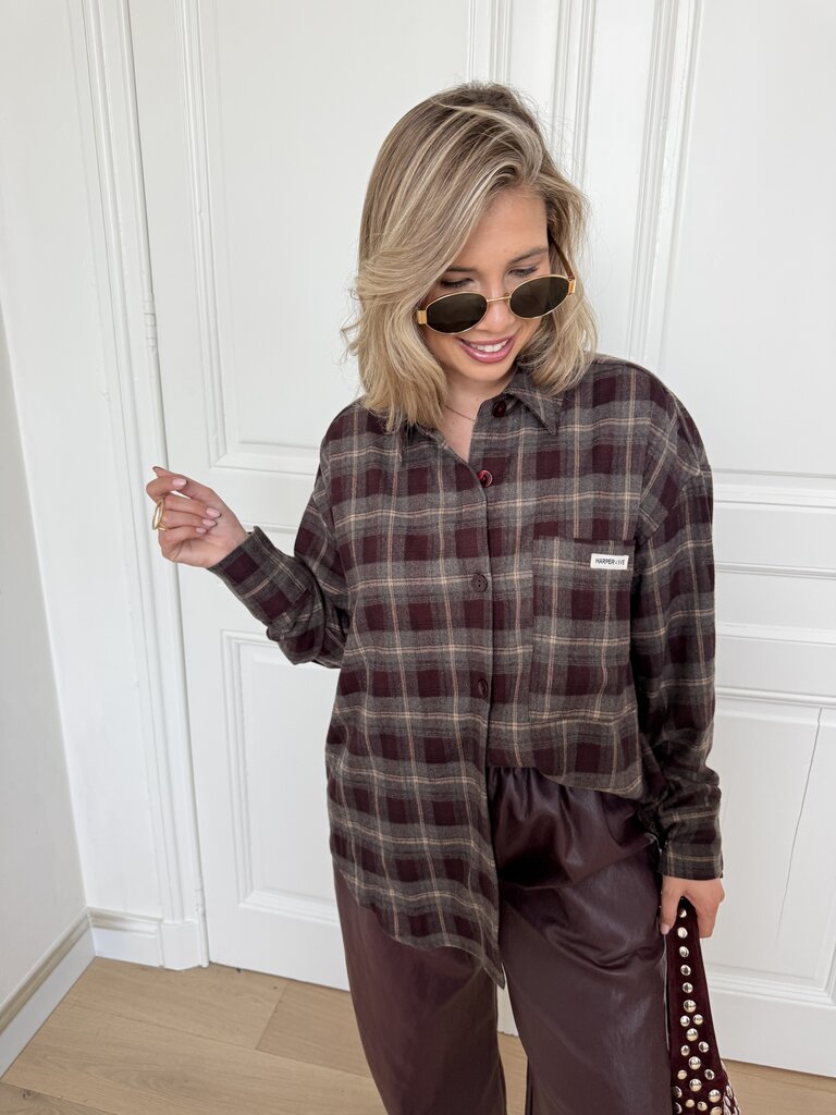 Jella shirt bordeaux/grey