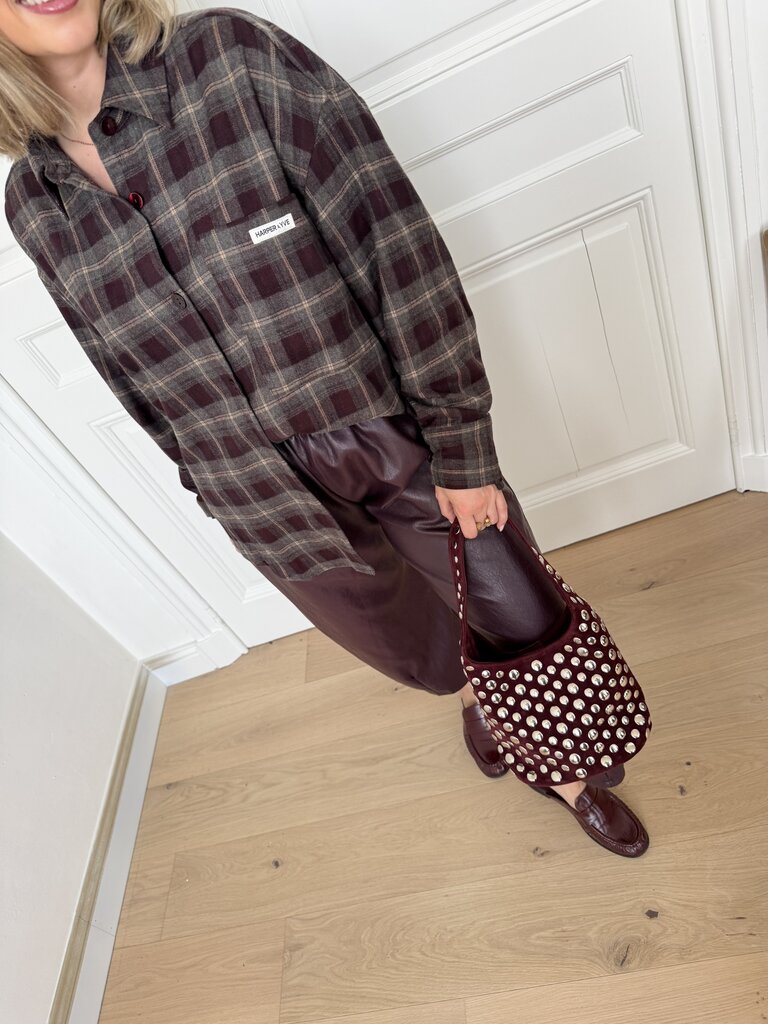 Jella shirt bordeaux/grey