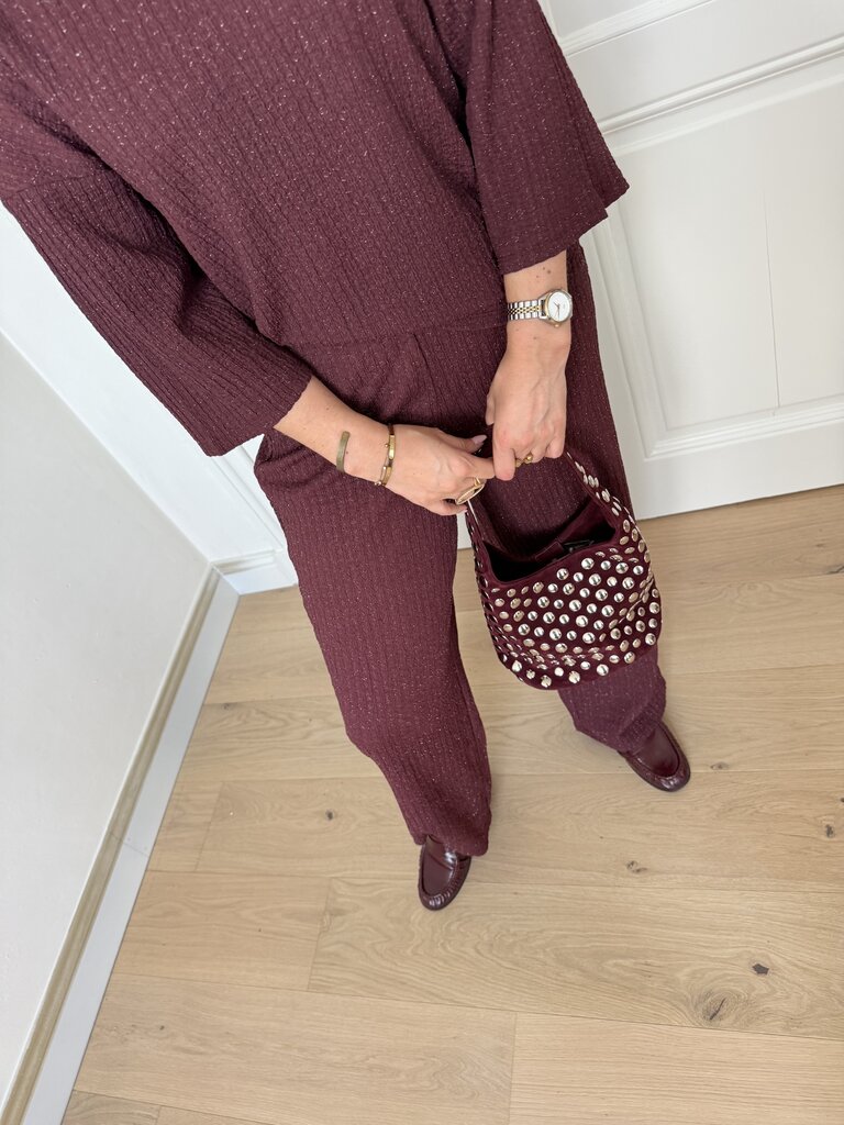 Stud bag burgundy