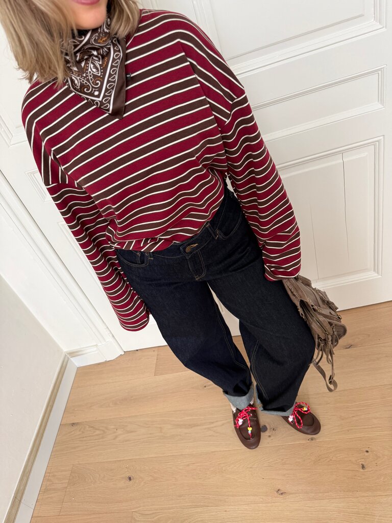 Sofia tee bordeaux/brown