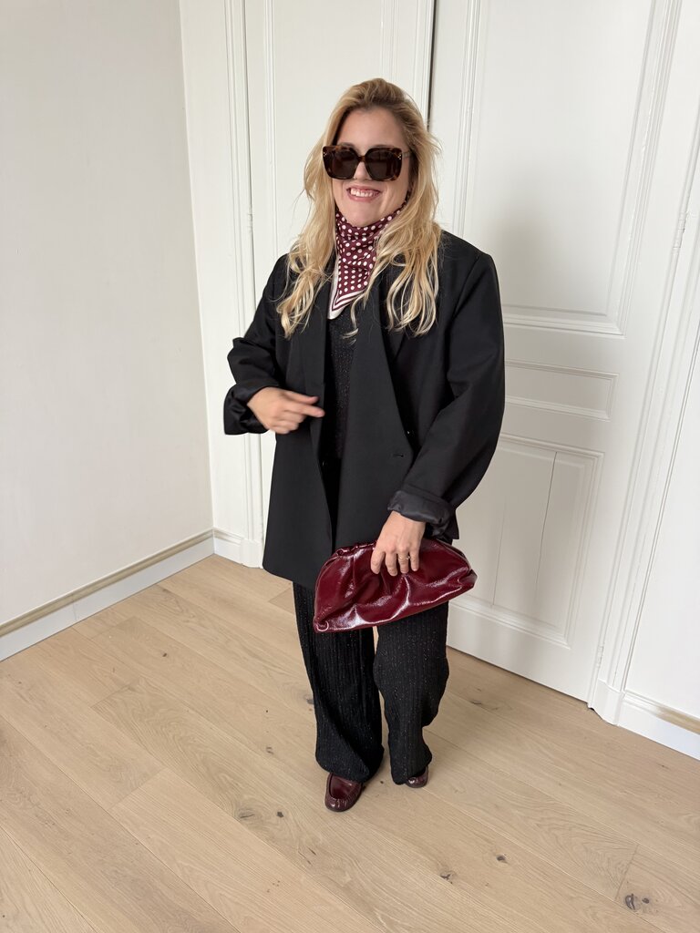 Satin dot scarf burgundy