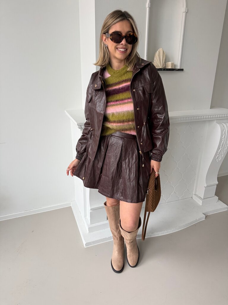 Janine skirt red brown
