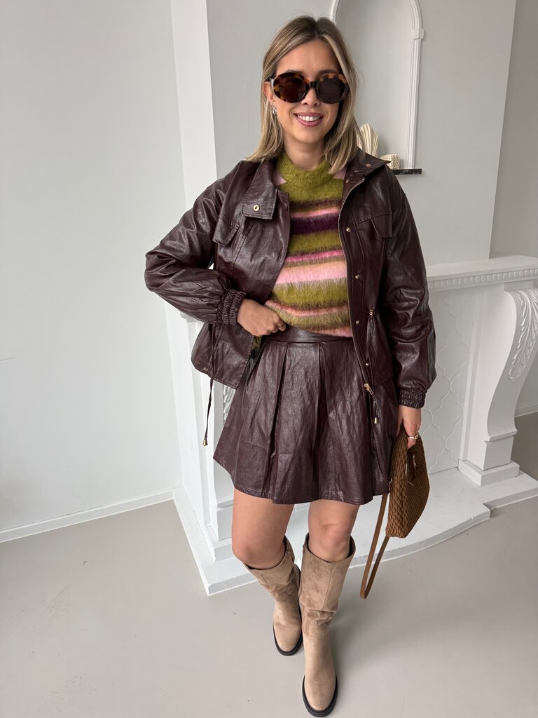 Janine skirt red brown