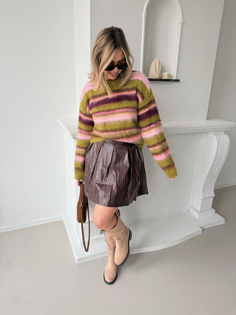Calista knit green/pink/bordeaux