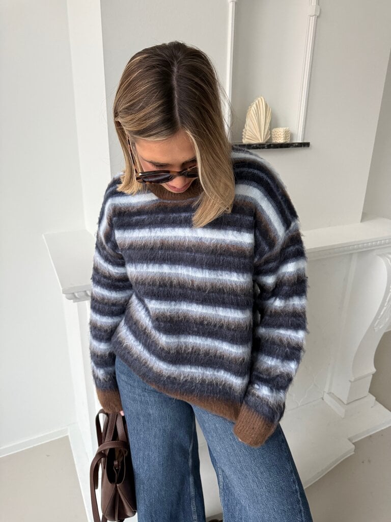 Calista knit blue/brown