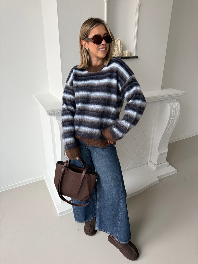 Calista knit blue/brown