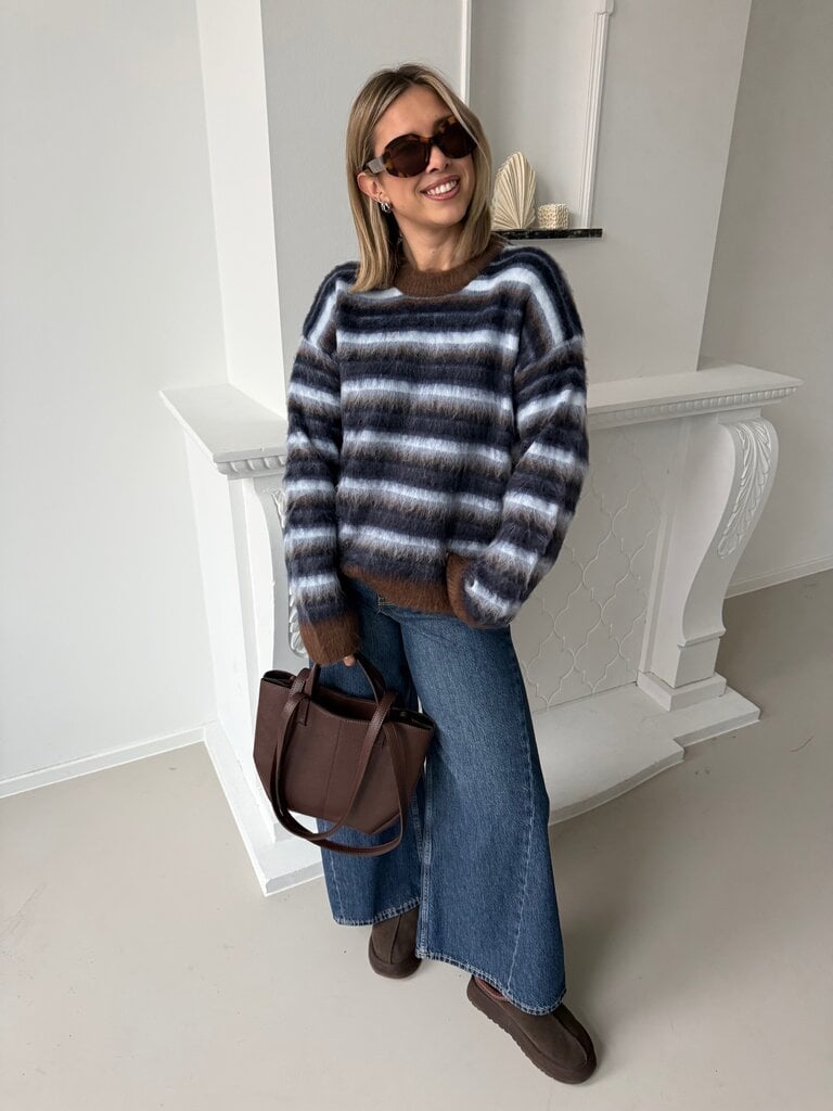 Calista knit blue/brown