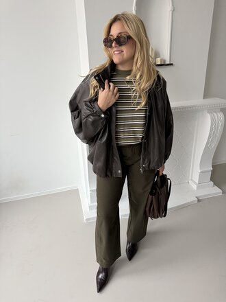 Lina faux leather jacket brown