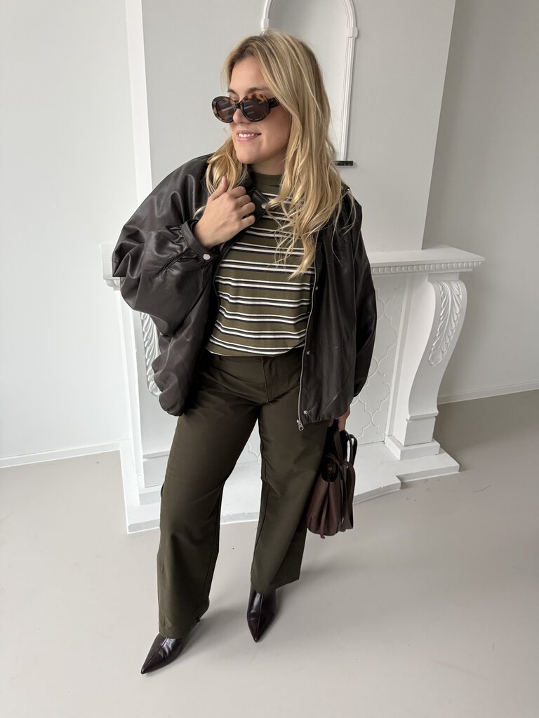 Lina faux leather jacket brown