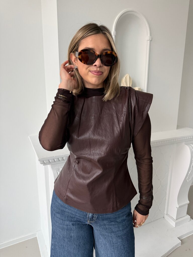 Meshka mesh top brown