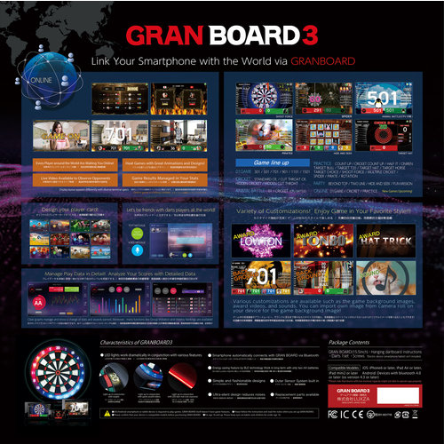 GranDarts GranBoard 3S Green Smartboard