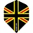 RAW 100 Union Jack Flight Black Red & Yellow - Dart Flights