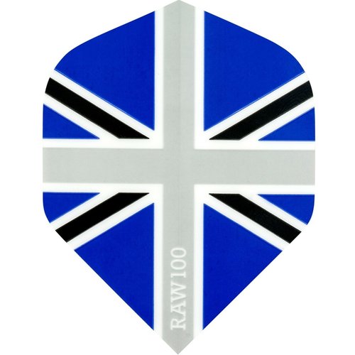 RAW RAW 100 Union Jack Flight Black & Blue - Dart Flights