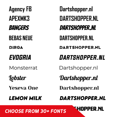 Dartshopper Surround Schwarz bedrucken mit Text