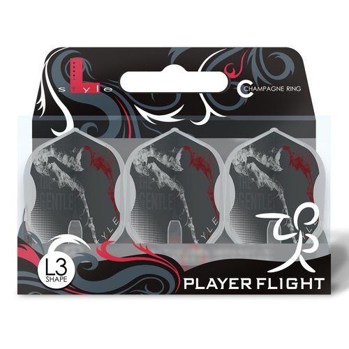 L-Style L-Style L3 Shape Mensur Suljovic The Gentle Clear White - Dart Flights