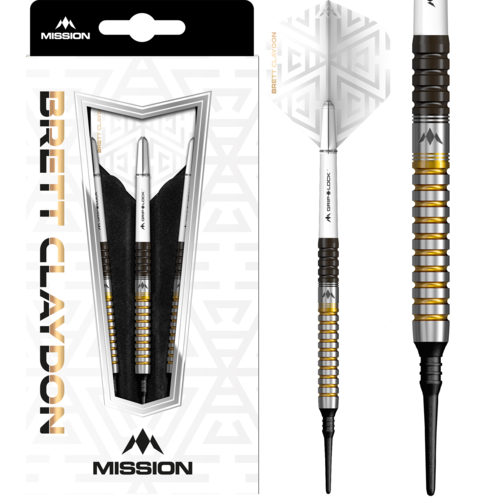 Mission Mission Brett Claydon Black and Gold 90% - Softdarts