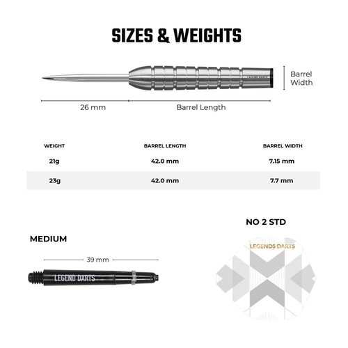 Legend Darts Legend Darts Pro Series V7 90% - Steeldarts