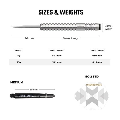 Legend Darts Legend Darts Pro Series V2 90% - Steeldarts