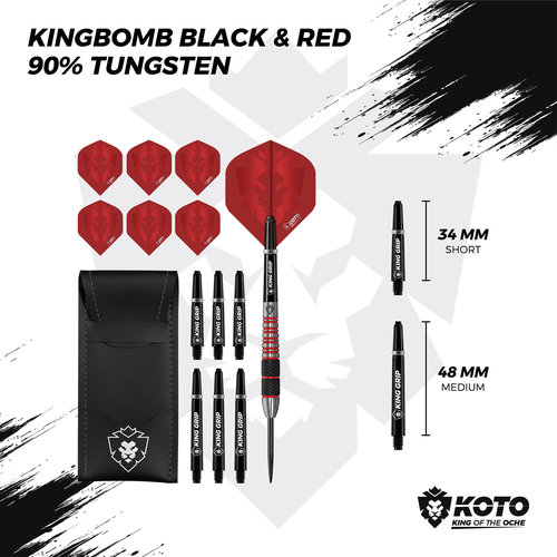 KOTO KOTO Kingbomb Black & Red 90% - Steeldarts