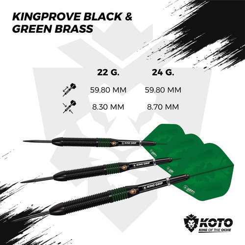 KOTO KOTO Kingprove Black & Green Brass - Steeldarts