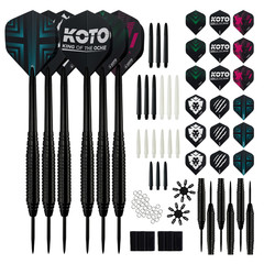 2 KOTO Steeltip Black Darts + 90 Stücke Zubehör